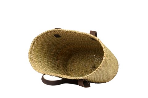 DERİ SAPLI HASIR ÇANTA