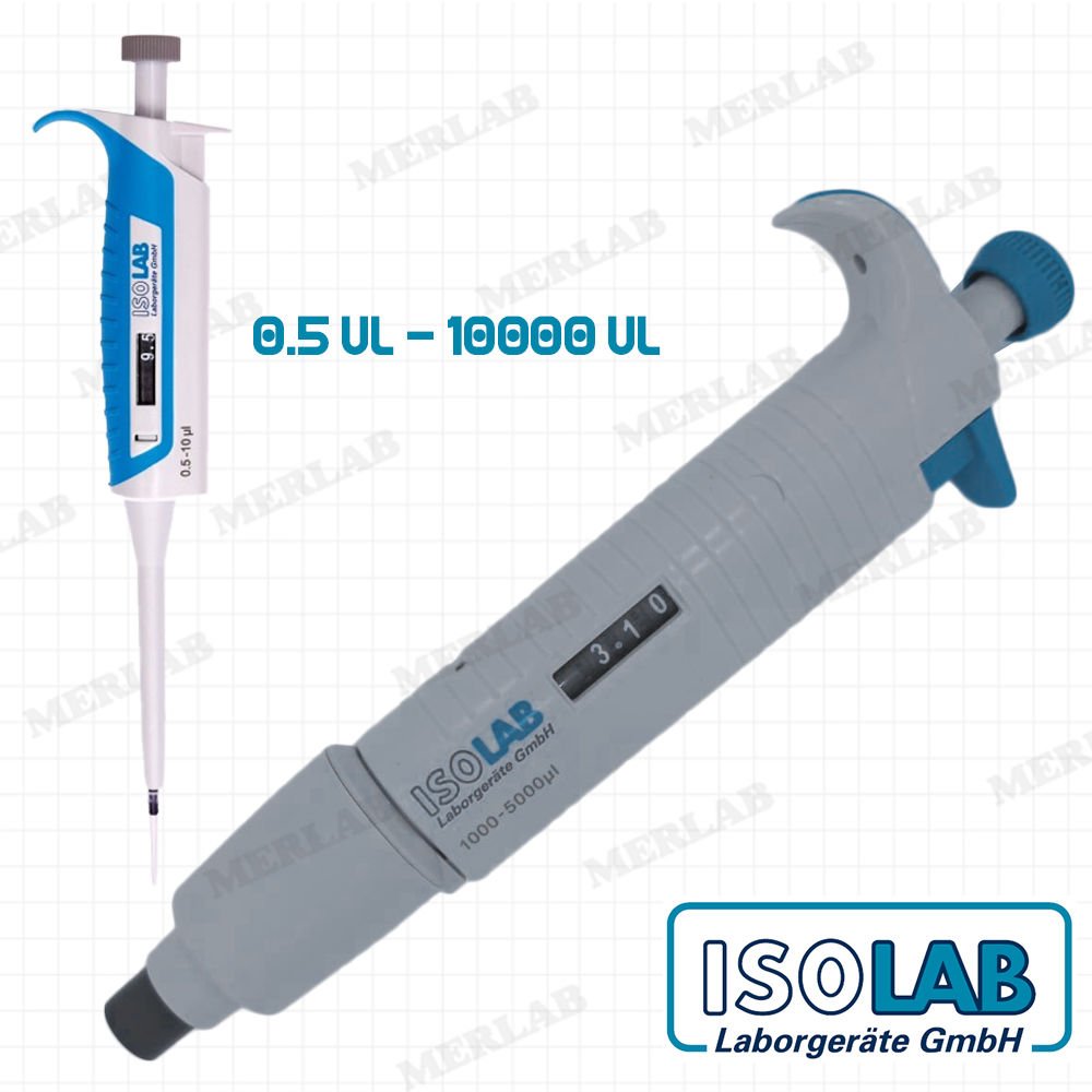 ISOLAB Hacim Ayarlı Mikropipetler Tek Kanallı Otoklavlanabilir