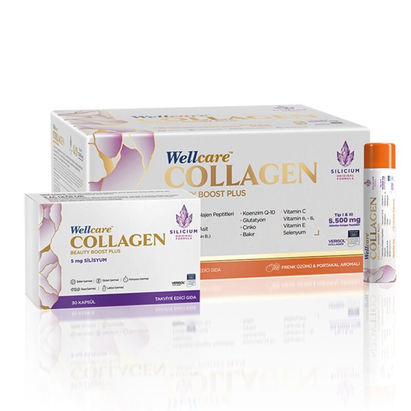 Wellcare Collagen Beauty Boost 5.500 mg 30 Tüp ve 30 Kapsül (Frenk Üzümü ve Portakal Aromalı)
