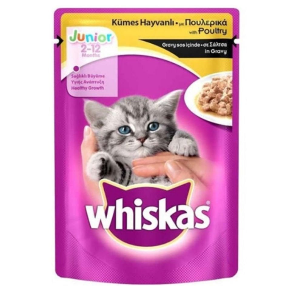 Whiskas Pouch  Soslu Kümes Hayvanlı Yavru Kedi Konservesi 85 gr