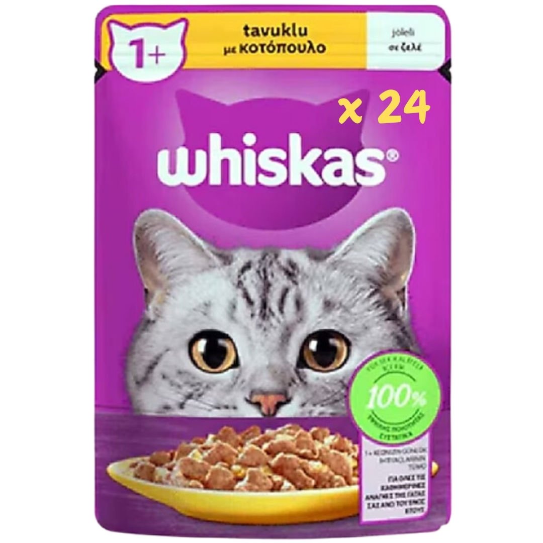 Whiskas Pouch Jöle İçinde Tavuklu Yetişkin Kedi Konservesi 85 Gr x 24