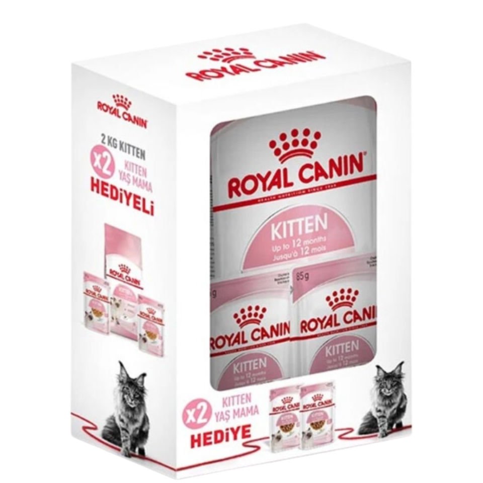 Royal Canin Box Kitten Yavru Kedi Maması 2 Kg + 2 Adet Kitten Yaş Mama Hediyeli