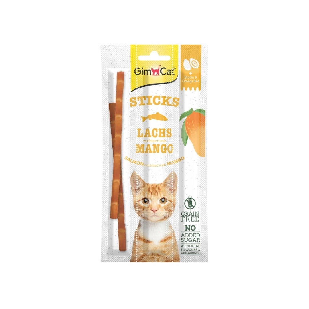 Gimcat Sticks Somonlu & Mangolu Kedi Ödül Çubuğu 15 gr, 3lü