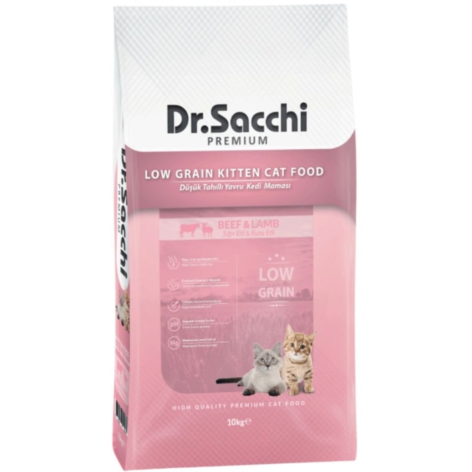 Dr.Sacchi Premium Düşük Tahıllı Yavru Kedi Maması 10 Kg