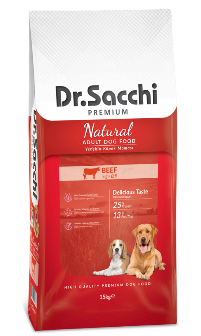 Dr. Sacchi Premium Natural Beef Yetişkin Köpek Maması 15kg