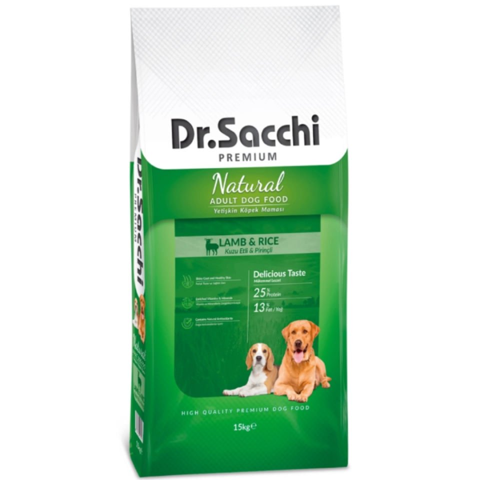 Dr.Sacchi Premium Natural Lamb&Rice Yetişkin Köpek Maması15kg