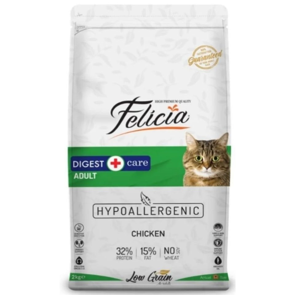 Felicia 2 Kg Yetişkin Tavuklu Az Tahıllı HypoAllergenic Kedi Maması