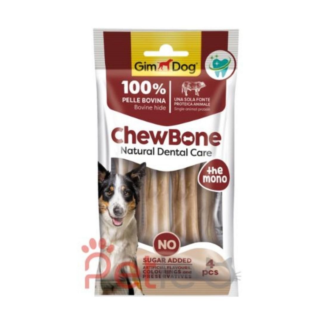 GimDog Chew Bones Press Köpek Çiğneme Kemiği 3,5’’ 80 Gr 4lü Naturel