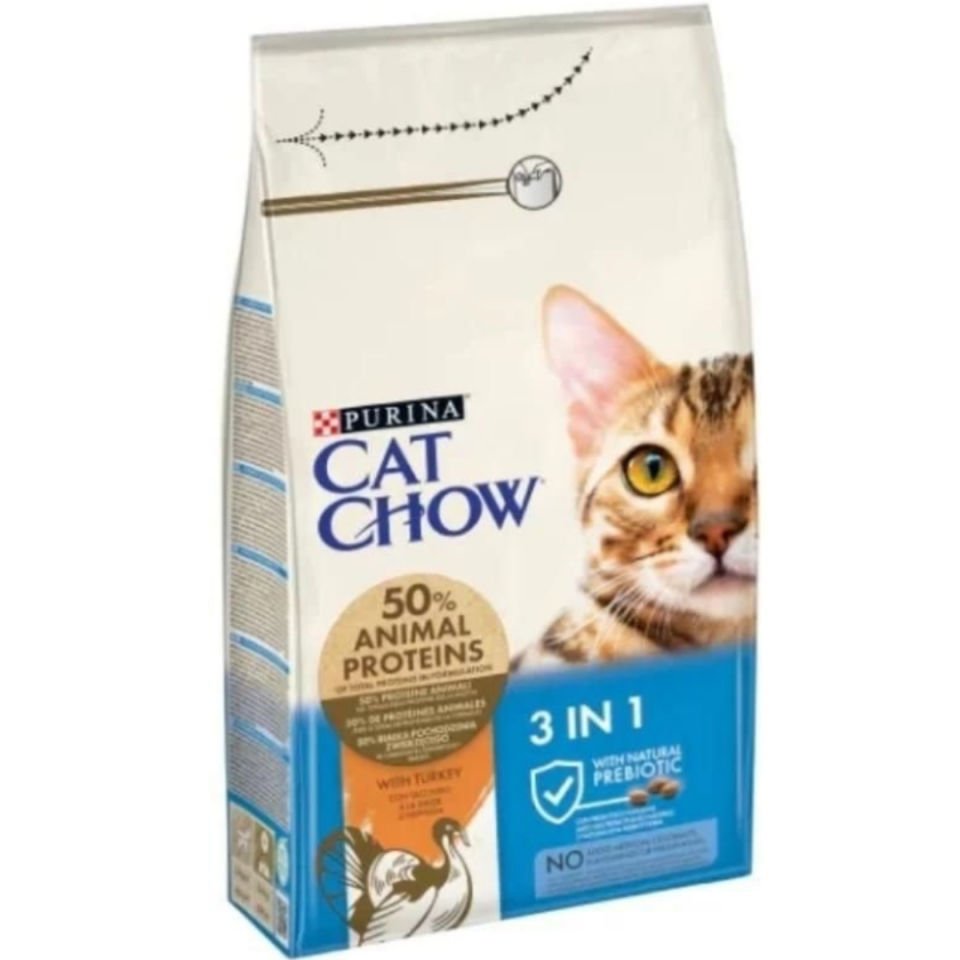 Cat Chow Feline 3 in 1 Hindi Etli Yetişkin Kedi Maası 1,5 Kg