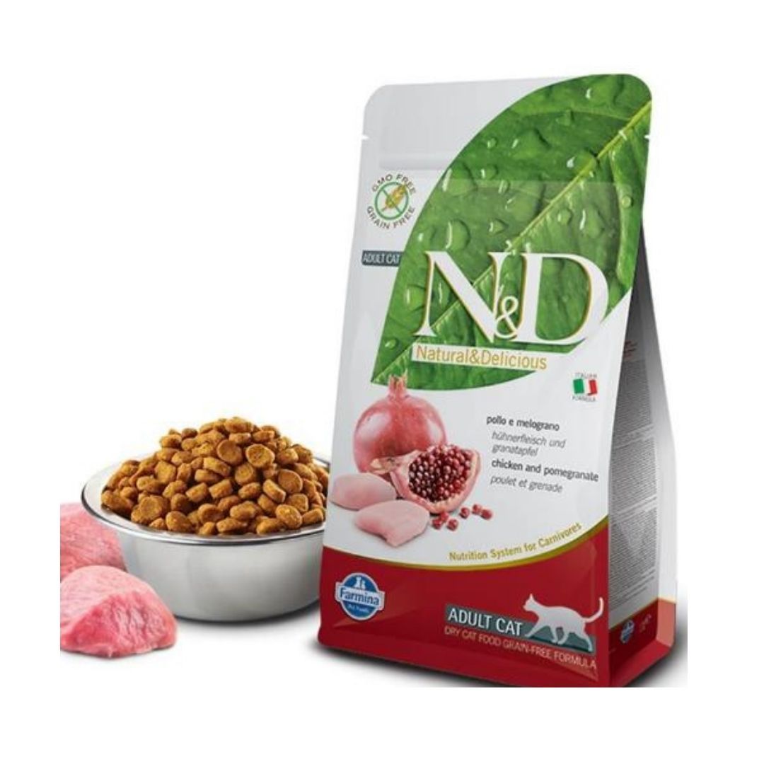 N&D Tahılsız Tavuklu Narlı Yetişkin Kedi Maması 1.5kg