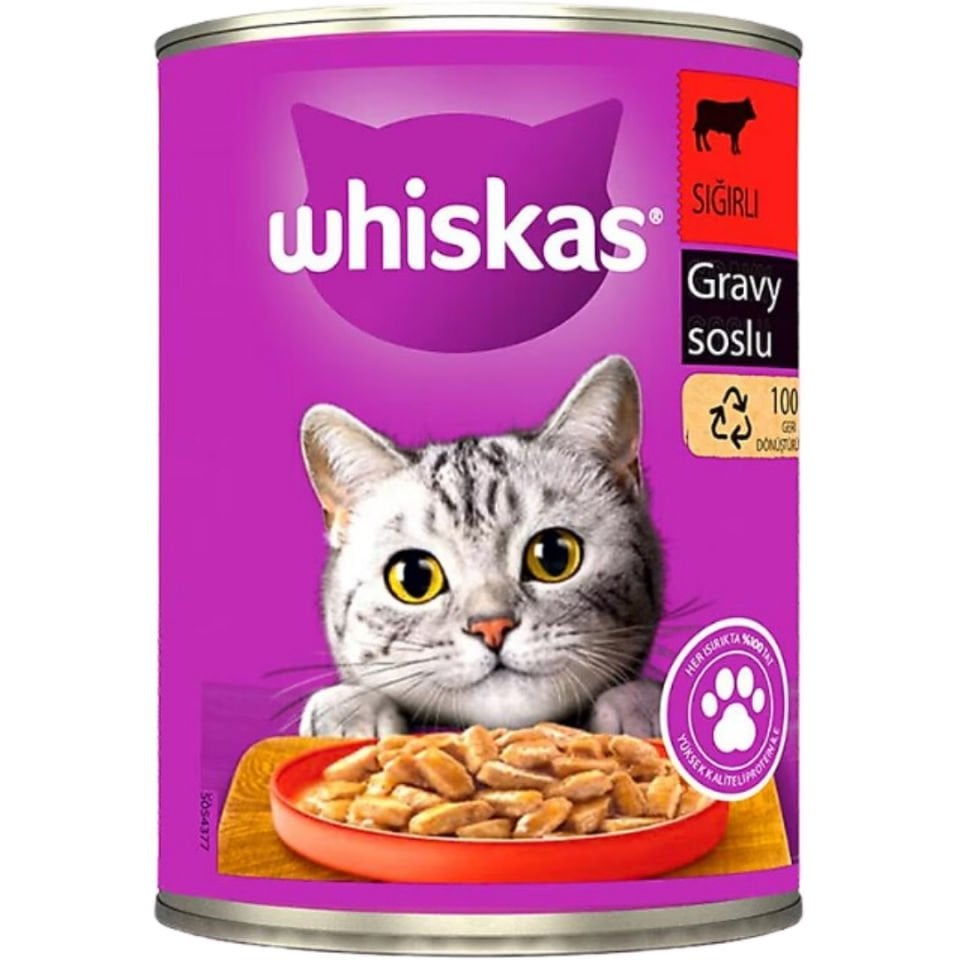 Whiskas Sos İçinde Sığır Etli Yetişkin Kedi Konservesi 400gr