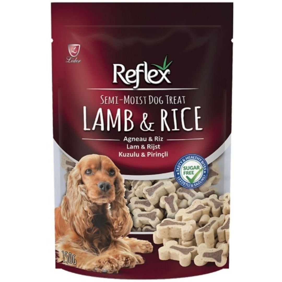 Reflex Kuzulu ve Pirinçli Yarı Yumuşak Köpek Ödül Maması 150gr