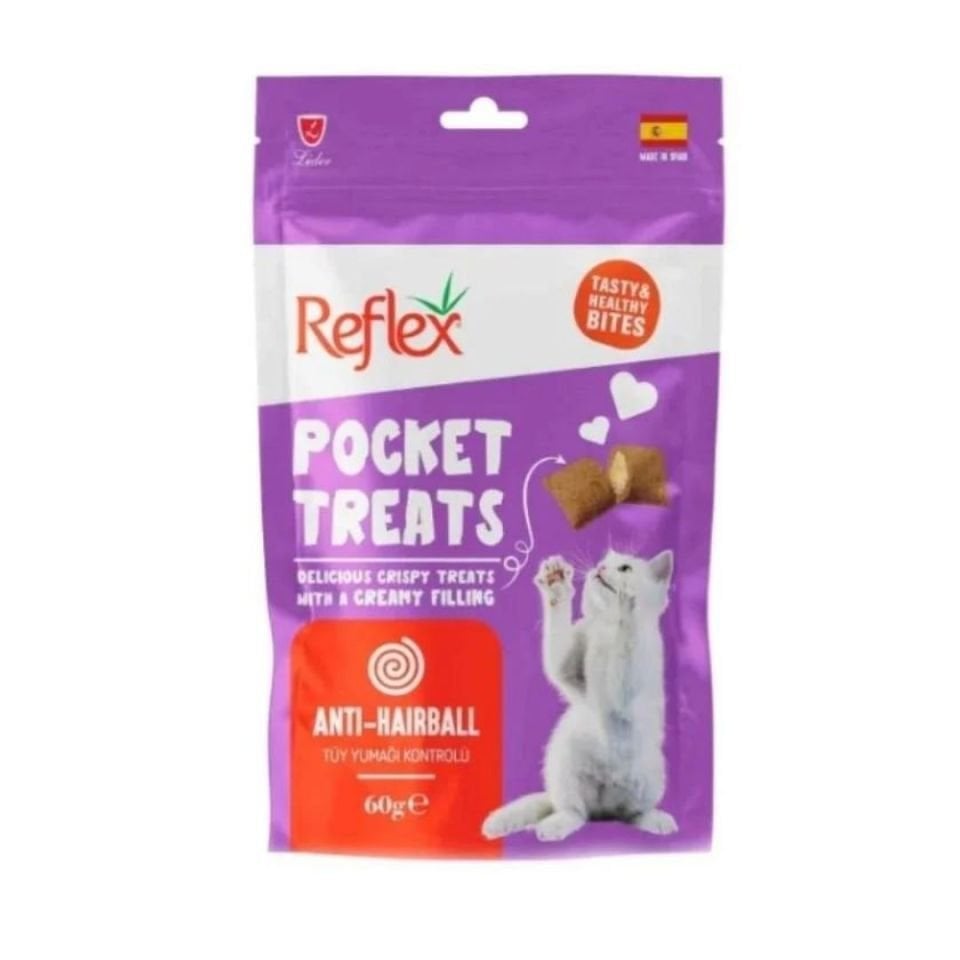 Reflex Pocket Treats Anti-Hairball Tüy Yumağı Kontrolü Kedi Ödül Maması 60gr