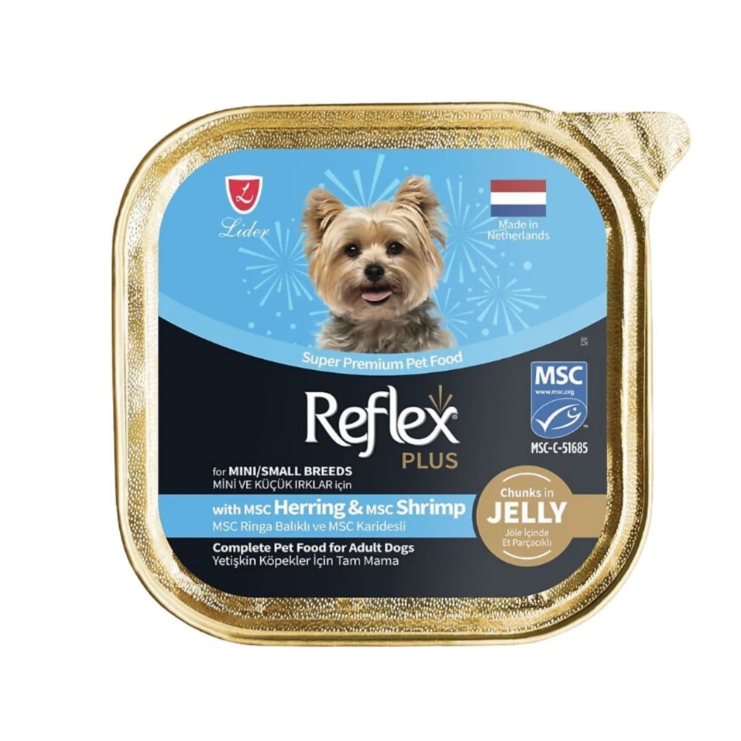 Reflex Plus Ringa Balığı ve Karides Küçük Irk Köpek Yaş Maması 85 Gr