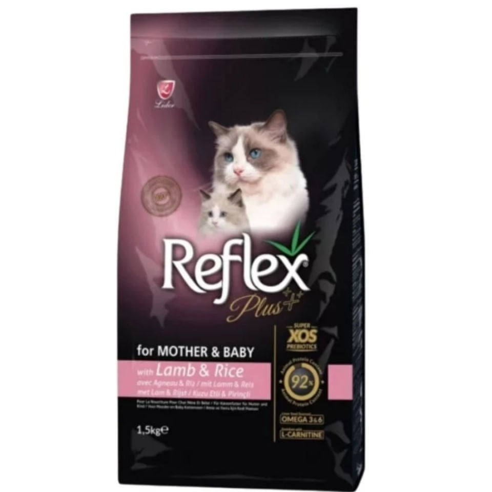 Reflex Plus Mother Baby Kuzu Etli Yavru ve Anne Kedi Maması 1,5 Kg