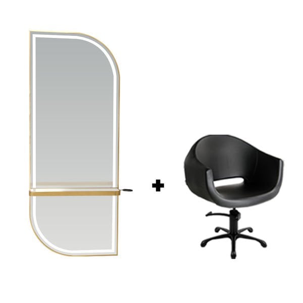 Luma Kuaför Tezgahı + Evo Black Kuaför Koltuğu