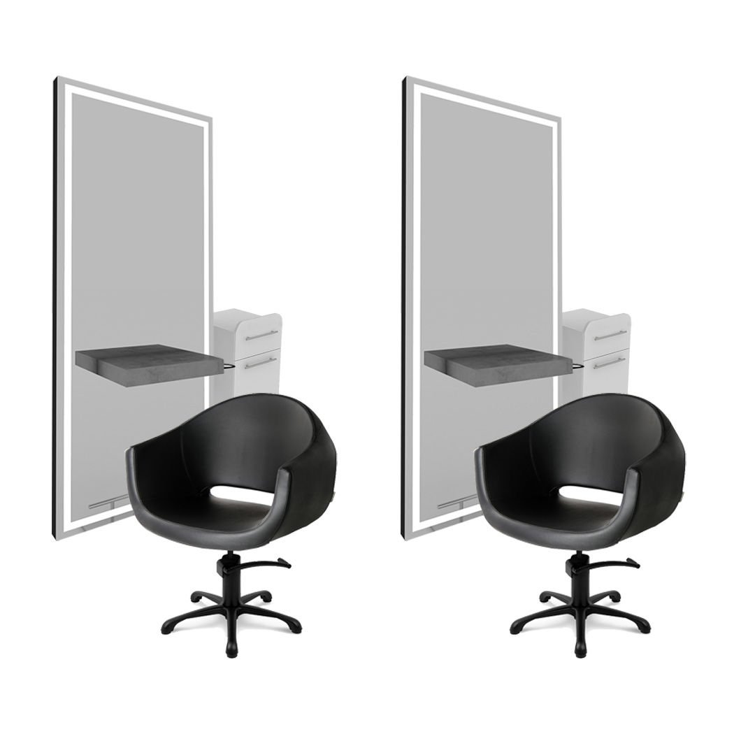 2'li Stone Wall Basic + 2 Adet Evo Black Kl + 2 Adet Basic Cabinet