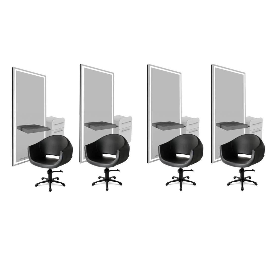 4'lü Stone Wall Basic + 4 Adet Evo Black Kl + 4 Adet Basic Cabinet