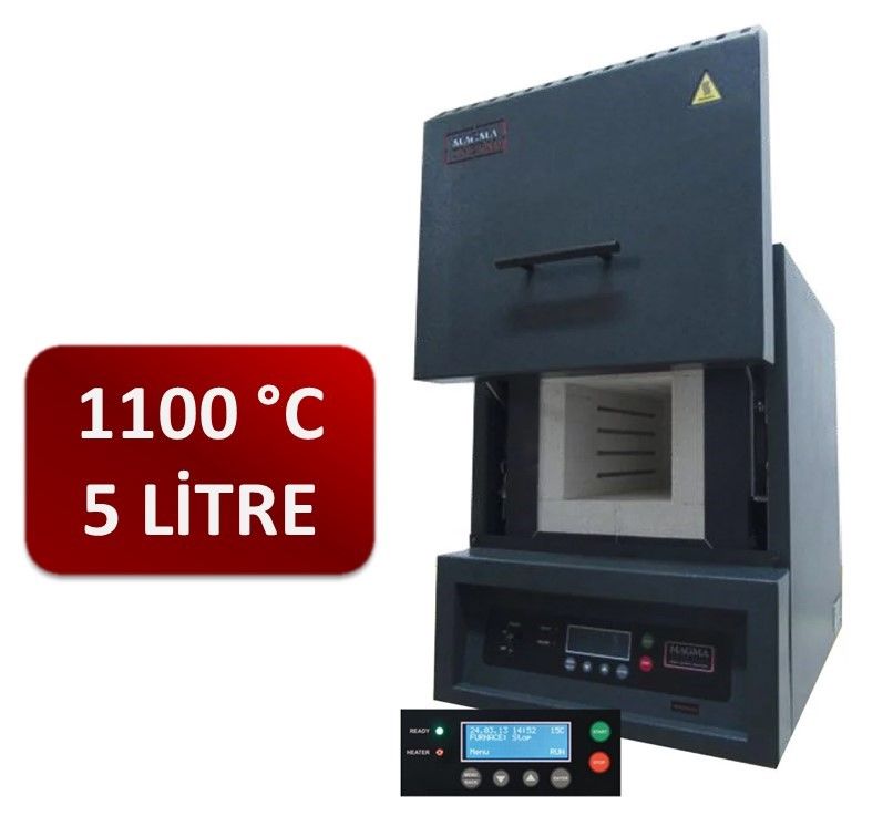 Magmatherm Kül Fırını | MT-1100-5-B2-LU | Standart Seri | Yukarı Açılır Kapak | 1100 °C | 5 Litre