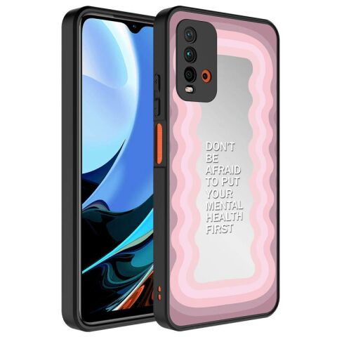 Xiaomi Redmi Note 9 4G Kılıf Aynalı Desenli Kamera Korumalı Parlak Patinda Mirror Kapak