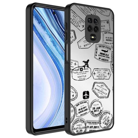 Xiaomi Redmi Note 9S Kılıf Aynalı Desenli Kamera Korumalı Parlak Patinda Mirror Kapak