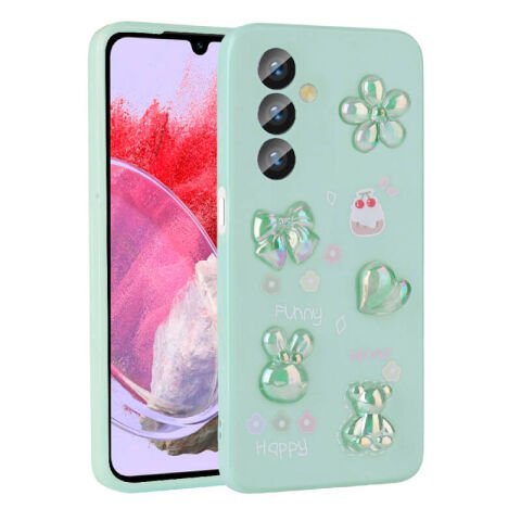 Galaxy M34 5G Kılıf Kabartma Figürlü Parlak Patinda Toys Silikon Kapak