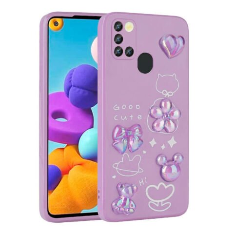 Galaxy A21S Kılıf Kabartma Figürlü Parlak Patinda Toys Silikon Kapak