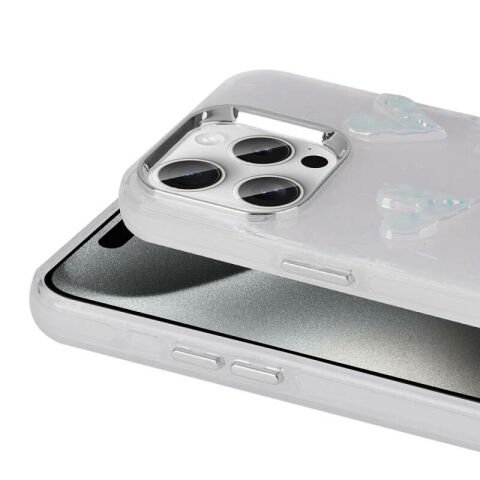 Apple iPhone 15 Pro Max Kılıf Kabartma Figürlü Parlak Patinda Eralli Silikon Kapak