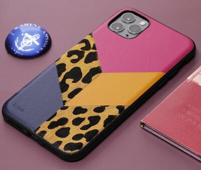 Apple iPhone 12 Pro Max Kılıf Kajsa Glamorous Serisi Leopard Combo Kapak