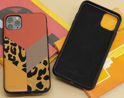 Apple iPhone 12 Pro Kılıf Kajsa Glamorous Serisi Leopard Combo Kapak