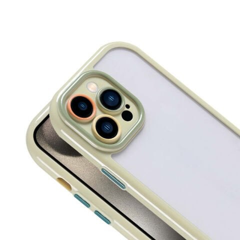 Apple iPhone 15 Pro Max Kılıf Kamera Korumalı Renkli Kenar ve Çerçeve Tasarımlı Patinda Vitamin Kapak