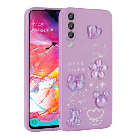 Galaxy A70 Kılıf Kabartma Figürlü Parlak Patinda Toys Silikon Kapak