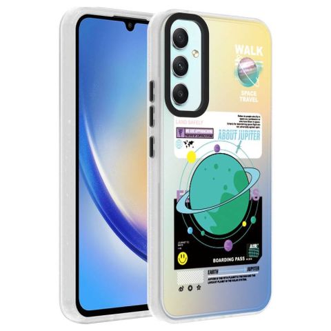 Galaxy A34 Kılıf Desenli Patinda Dragon Sert Kapak