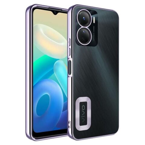 Vivo Y16 Kılıf Kamera Korumalı Logo Gösteren Patinda Omega Kapak