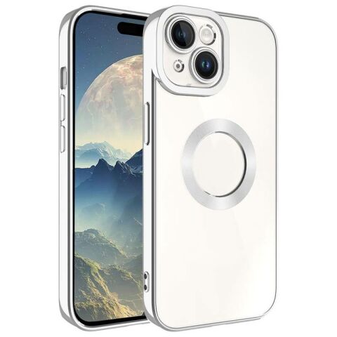 Apple iPhone 15 Kılıf Kamera Korumalı Logo Gösteren Patinda Omega Kapak