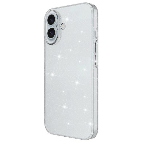 Apple iPhone 16 Plus Kılıf Parlayan Simli Şeffaf Redos Kapak