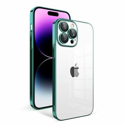 Apple iPhone 13 Pro Max Kılıf Kamera Korumalı Renkli Çerçeveli Patinda Garaj Kapak