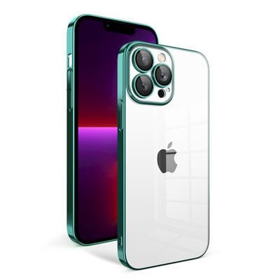 Apple iPhone 13 Pro Kılıf Kamera Korumalı Renkli Çerçeveli Patinda Garaj Kapak