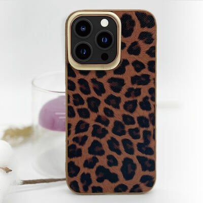 Apple iPhone 13 Pro Max Kılıf Kajsa Glamorous Serisi Leopard Combo Kapak