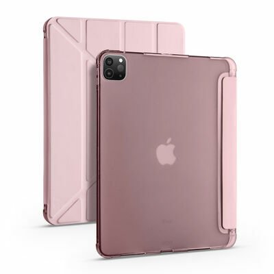 Apple iPad Pro 12.9 2020 (4.Nesil) Kılıf Patinda Tri Folding Kalem Bölmeli Standlı Kılıf