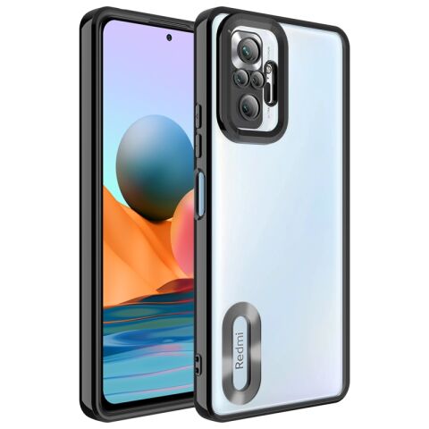 Xiaomi Redmi Note 10 Pro Kılıf Kamera Korumalı Logo Gösteren Patinda Omega Kapak