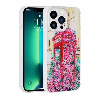 Apple iPhone 11 Pro Max Kılıf Simli Desenli Kamera Korumalı Parlak Patinda Popy Kapak