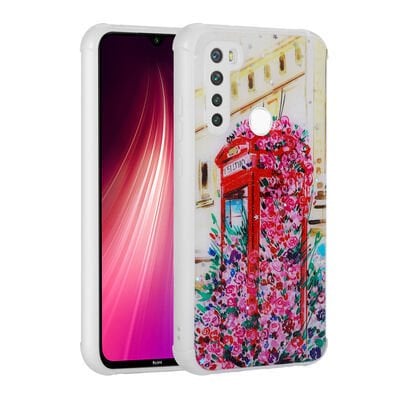 Xiaomi Redmi Note 8 Kılıf Simli Desenli Kamera Korumalı Parlak Patinda Popy Kapak