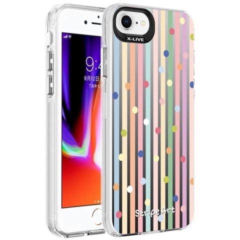 Apple iPhone 7 Kılıf Desenli Patinda Silver Sert Kapak