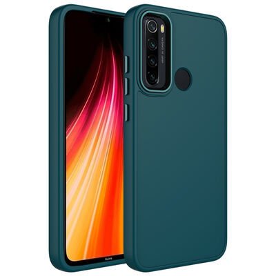 Xiaomi Redmi Note 8 Kılıf Metal Çerçeve ve Buton Tasarımlı Silikon Patinda Luna Kapak