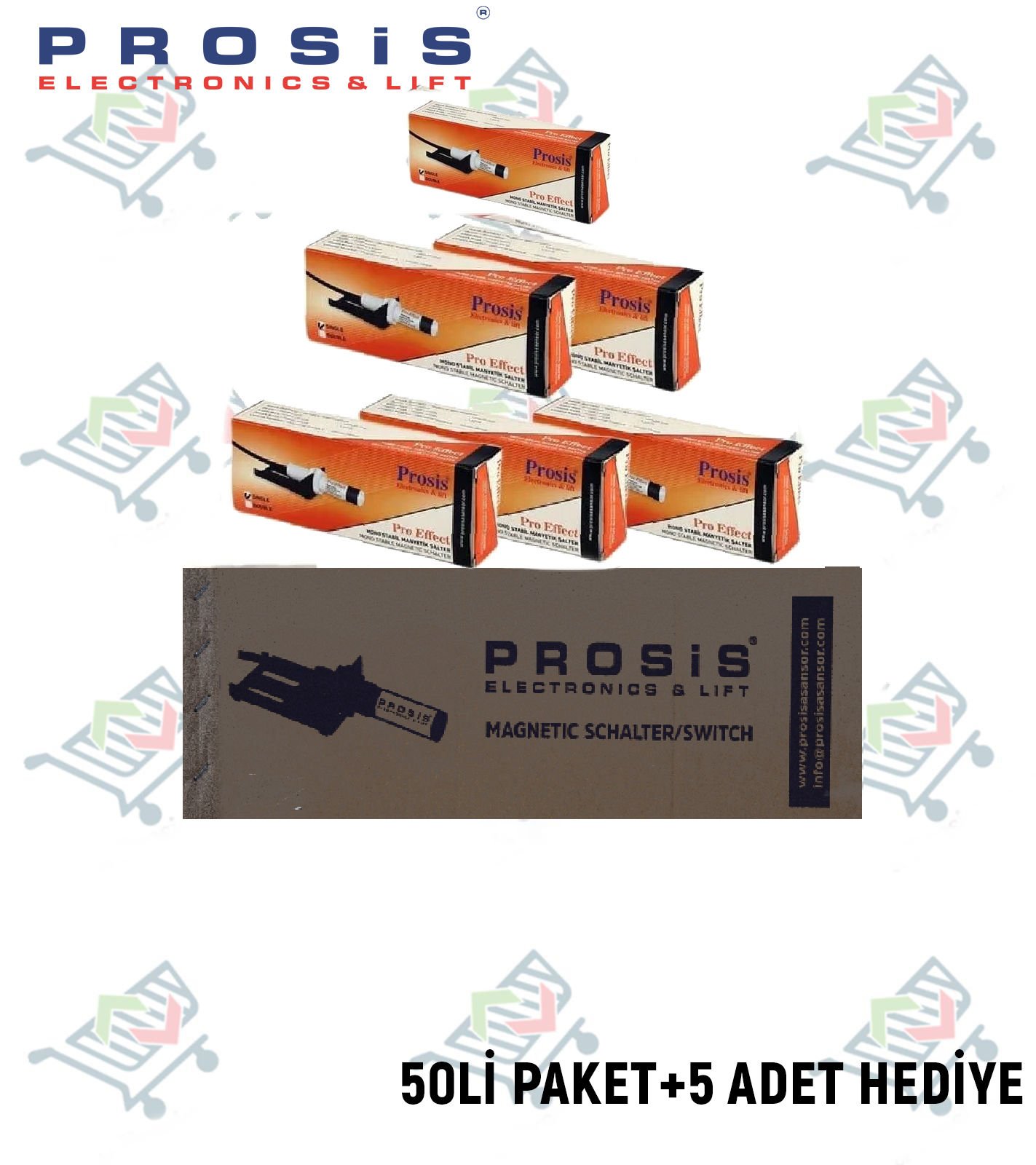 Pro Effect Monostabil Manyetik Şalter Double 50'li Paket (+5 Adet Hediye)