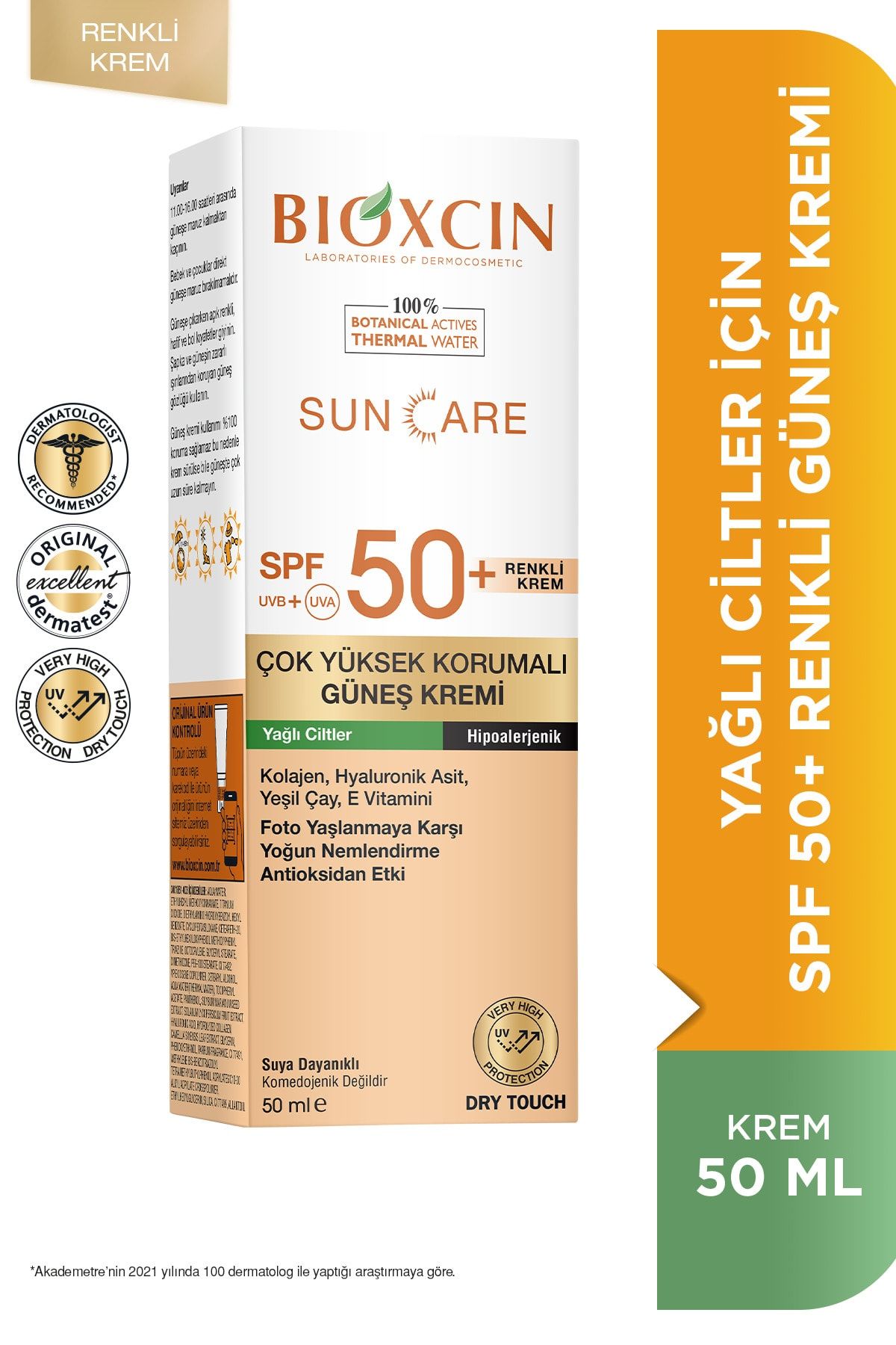 Bioxcin Sun Care Güneş Krem Renkli Yüksek Korumalı Yağlı Ciltler İçin SPF50+ 50 ml