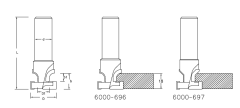 696 Z2+2  Pahlı Cam Yeri / Glass Groove with Chamfer