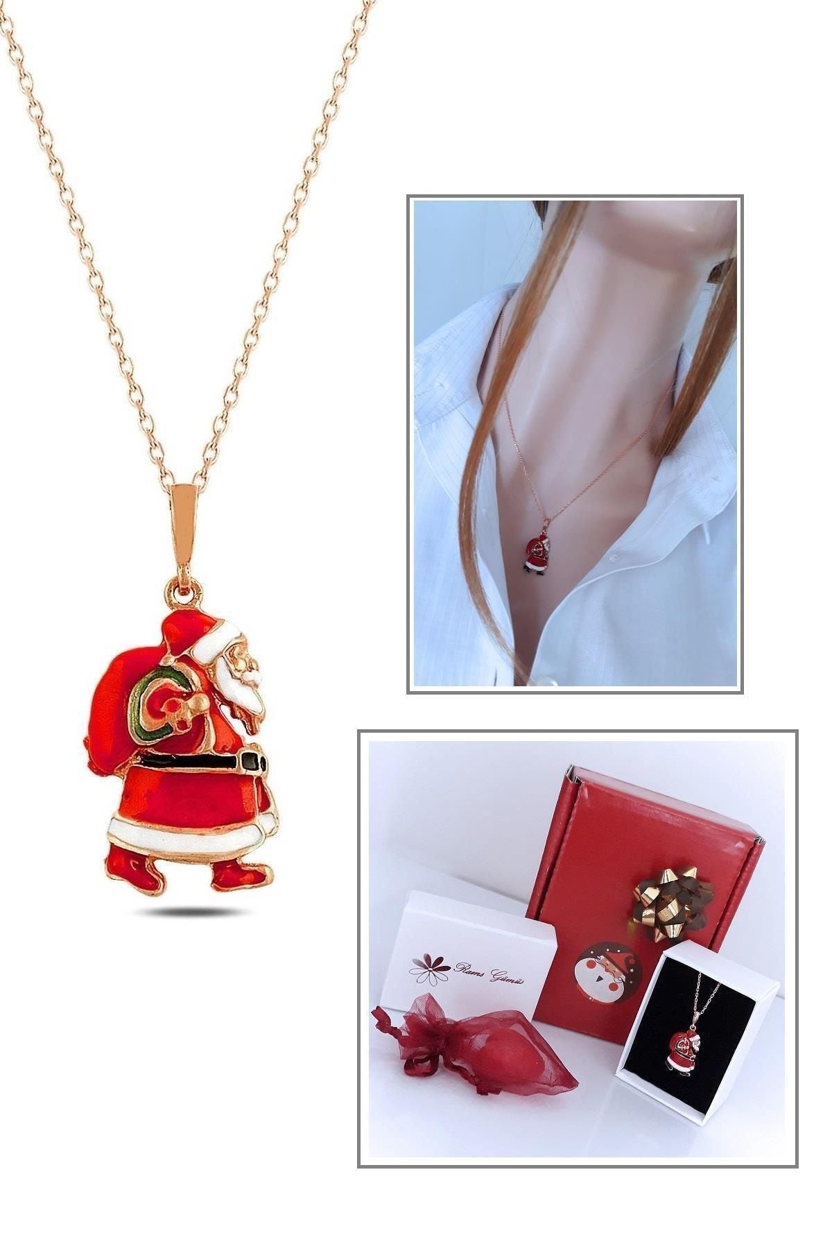 925 Ayar Gümüş Noel Baba Kolyeli Hediye Paketi 8