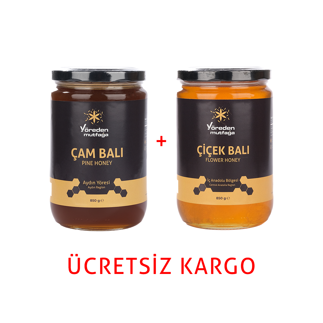 Ham Çiçek Balı 850 g + Ham Çam (Salgı) Balı 850 g 2'li Paket